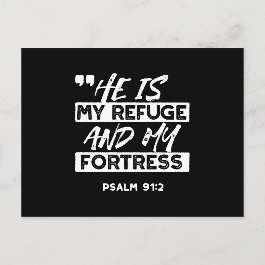 Psalm 91:2 – My Refuge and My Fortress Christian ポストカード (正面)