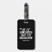 Psalm 91:2 – My Refuge and My Fortress Christian ラゲッジタグ (裏面縦)