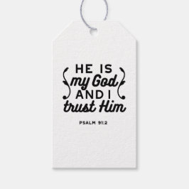 Psalm 91:2 – Trust in God Christian Bible Verse ギフトタグ