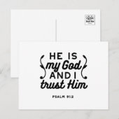 Psalm 91:2 – Trust in God Christian Bible Verse シーズンポストカード (正面/裏面)