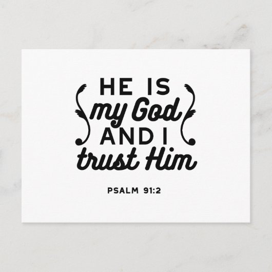 Psalm 91:2 – Trust in God Christian Bible Verse シーズンポストカード (正面)