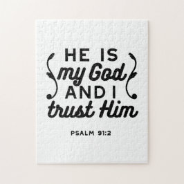Psalm 91:2 – Trust in God Christian Bible Verse ジグソーパズル