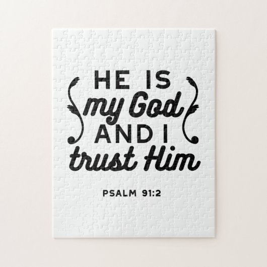 Psalm 91:2 – Trust in God Christian Bible Verse ジグソーパズル (縦)
