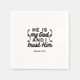 Psalm 91:2 – Trust in God Christian Bible Verse スタンダードカクテルナプキン