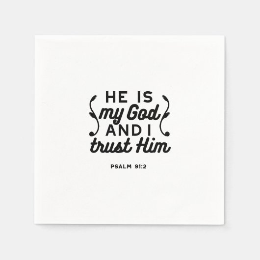 Psalm 91:2 – Trust in God Christian Bible Verse スタンダードカクテルナプキン (正面)