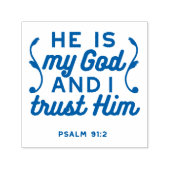 Psalm 91:2 – Trust in God Christian Bible Verse セルフインキングスタンプ (デザイン)