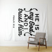 Psalm 91:2 – Trust in God Christian Bible Verse タペストリー (インサイチュ(横))