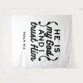 Psalm 91:2 – Trust in God Christian Bible Verse タペストリー (正面(横))