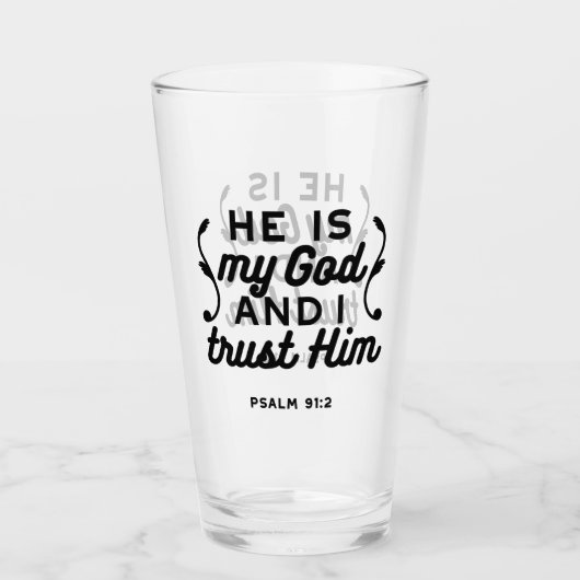 Psalm 91:2 – Trust in God Christian Bible Verse タンブラーグラス (正面)