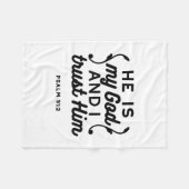 Psalm 91:2 – Trust in God Christian Bible Verse フリースブランケット (正面(横))