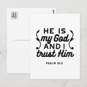 Psalm 91:2 – Trust in God Christian Bible Verse ポストカード (正面/裏面)