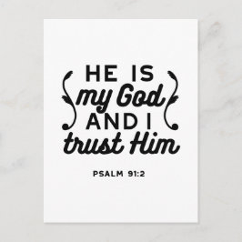 Psalm 91:2 – Trust in God Christian Bible Verse ポストカード
