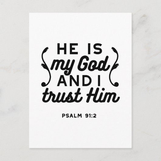 Psalm 91:2 – Trust in God Christian Bible Verse ポストカード (正面)