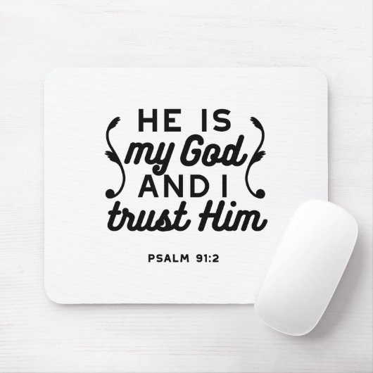 Psalm 91:2 – Trust in God Christian Bible Verse マウスパッド (マウス)