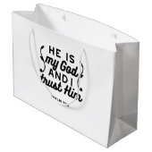 Psalm 91:2 – Trust in God Christian Bible Verse ラージペーパーバッグ (裏面アングル)