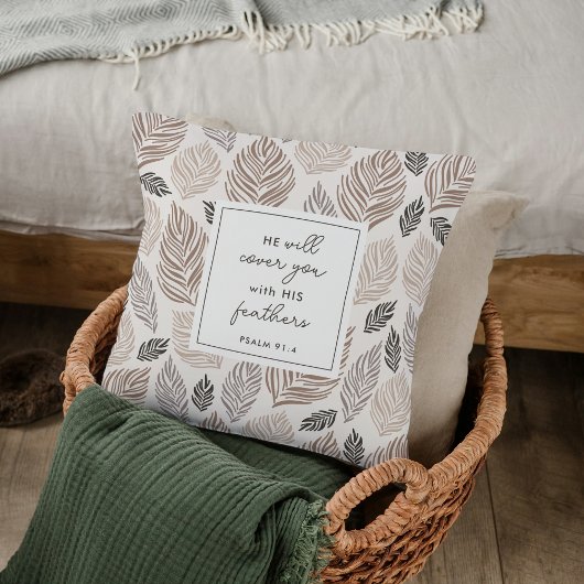 Psalm 91:4 Custom Prayer Keepsake Gift Modern クッション