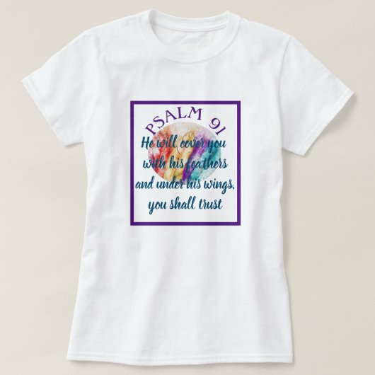 Psalm 91 aの祈りの言葉、コロナ·ウイルス·クリスチャン tシャツ (デザイン正面)