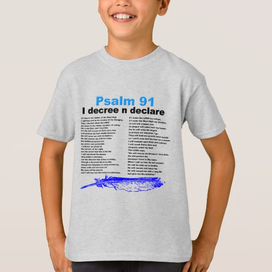 Psalm 91 Boys Christian Raglan Tシャツ (正面)