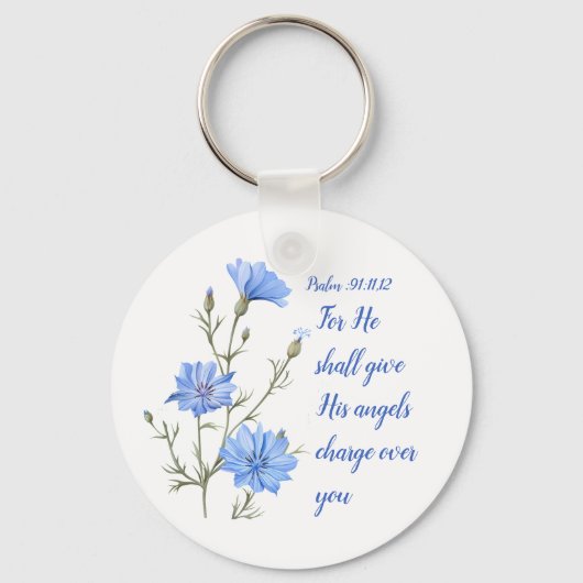 Psalm 91  He Shall Give His Angels Inspirational キーホルダー (正面)