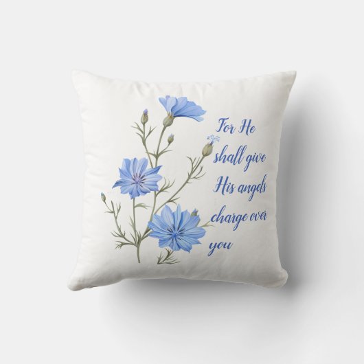 Psalm 91 He Shall Give His Angels Inspirational クッション (裏面)