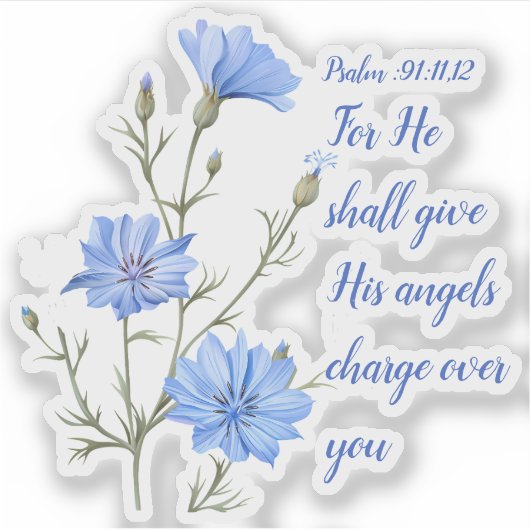 Psalm 91  He Shall Give His Angels Inspirational シール (正面)