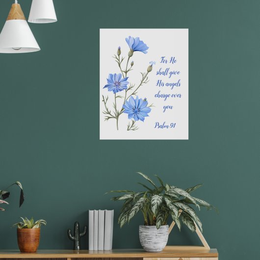 Psalm 91 He Shall Give His Angels Inspirational  ポスター (リビング1)