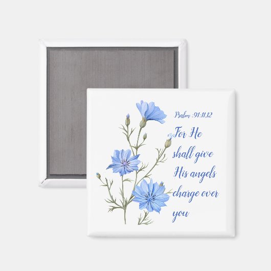 Psalm 91 He Shall Give His Angels Inspirational マグネット (正面/裏面)