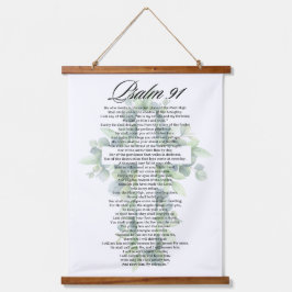 Psalm 91 Religious Cross with Eucalyptus Christian 吊り下げ型タペストリー