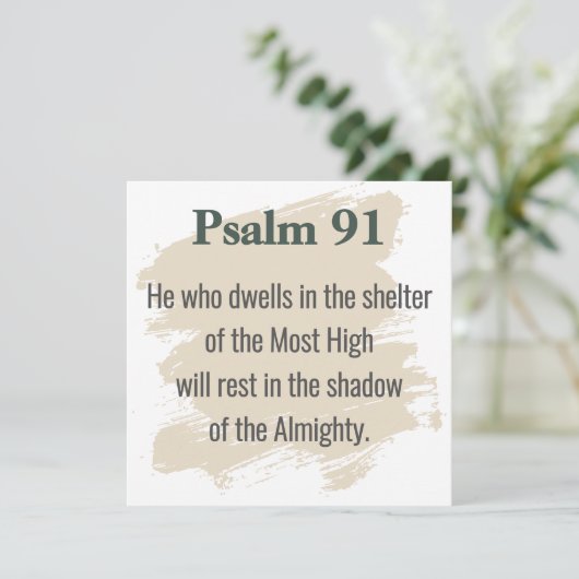 Psalm 91 Scripture Card – Print or Download 招待状 (スタンド正面)