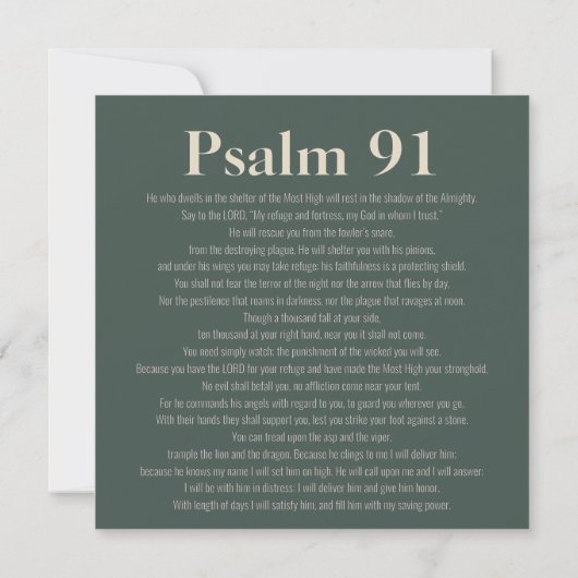 Psalm 91 Scripture Card – Print or Download 招待状 (裏面)