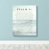 Psalm 91 Scripture Soft Aqua Blue Calm Beach キャンバスプリント (インサイチュ (ウッドフロア))