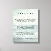 Psalm 91 Scripture Soft Aqua Blue Calm Beach キャンバスプリント (正面)