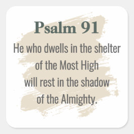 Psalm 91 Sticker – He Who Dwells スクエアシール