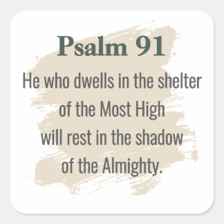 Psalm 91 Sticker – He Who Dwells スクエアシール