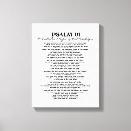 Psalm 91 Wall Decor Over Your Family キャンバスプリント