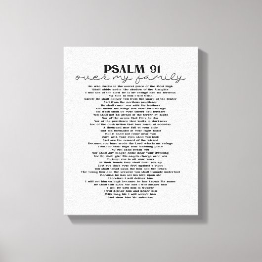 Psalm 91 Wall Decor Over Your Family キャンバスプリント (正面)