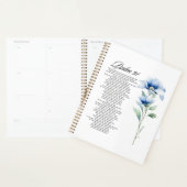 Psalm 91 Watercolor Blue Flower Bible Scriptures プランナー手帳 (ディスプレー)