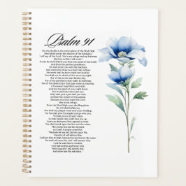 Psalm 91 Watercolor Blue Flower Bible Scriptures プランナー手帳