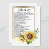 Psalm 91 Watercolor Sunflower Frame Scriptures シーズンカード (正面/裏面)