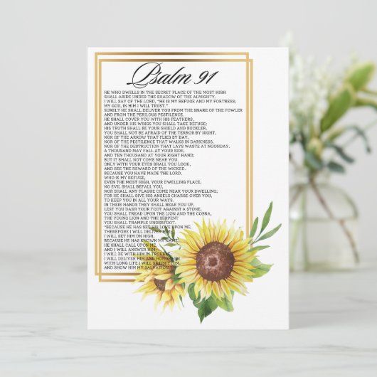 Psalm 91 Watercolor Sunflower Frame Scriptures シーズンカード (スタンド正面)