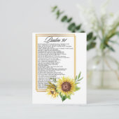 Psalm 91 Watercolor Sunflower Frame Scriptures シーズンポストカード (スタンド正面)