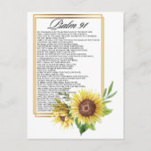 Psalm 91 Watercolor Sunflower Frame Scriptures シーズンポストカード (正面)