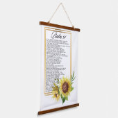 Psalm 91 Watercolor Sunflower Frame Scriptures 吊り下げ型タペストリー (傾斜あり)