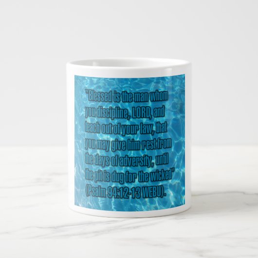 Psalm 94:12-13 WEBU Mug ジャンボコーヒーマグカップ (正面)