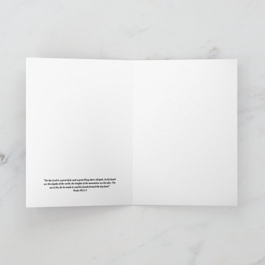 Psalm 95:3-5 Blank Folded Greeting Card カード (内部)