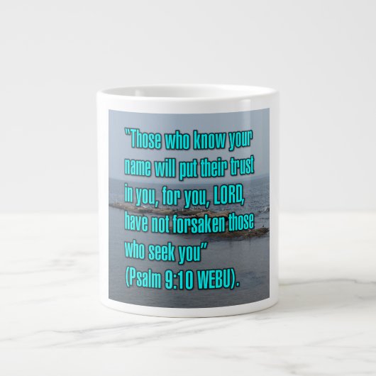 Psalm 9:10 WEBU Mug ジャンボコーヒーマグカップ (正面)