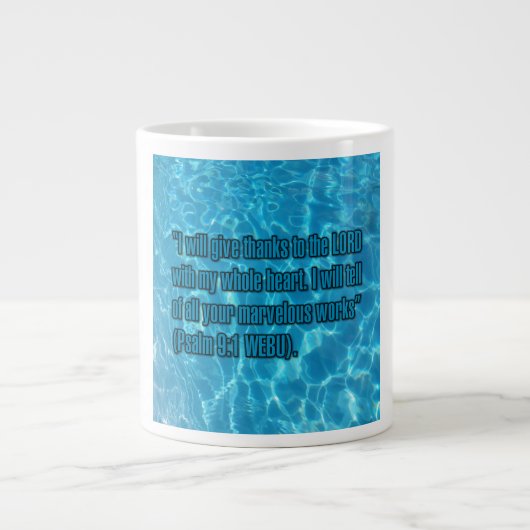 Psalm 9:1 WEBU Mug ジャンボコーヒーマグカップ (正面)