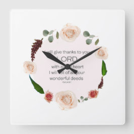 Psalm 9, Will Toll Your Undef Dietsフローラ スクエア壁時計