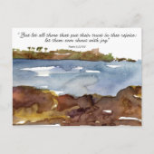 Psalm Scripture Prayer Card Ocean Watercolor  ポストカード (正面)