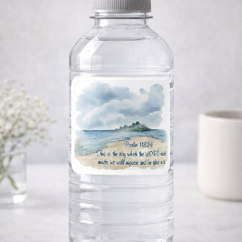 Psalm The Day Cloudy Beach Scene スクエアシール